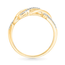 Interwoven Cursive Gold & Diamond Ring