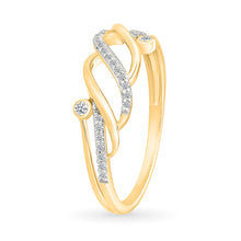 Interwoven Cursive Gold & Diamond Ring