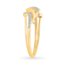 Interwoven Cursive Gold & Diamond Ring