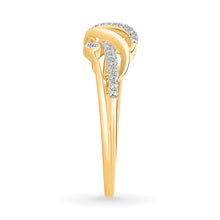 Interwoven Cursive Gold & Diamond Ring