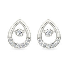 Ovate Drops Gold & Diamond Stud Earrings