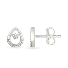 Ovate Drops Gold & Diamond Stud Earrings