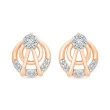 Trio Interlocking Gold & Diamond Stud Earrings
