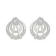 Trio Interlocking Gold & Diamond Stud Earrings