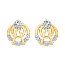 Trio Interlocking Gold & Diamond Stud Earrings