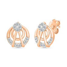 Trio Interlocking Gold & Diamond Stud Earrings