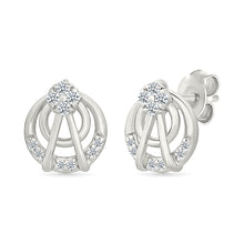 Trio Interlocking Gold & Diamond Stud Earrings