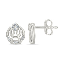 Trio Interlocking Gold & Diamond Stud Earrings