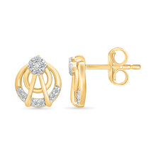 Trio Interlocking Gold & Diamond Stud Earrings