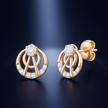 Trio Interlocking Gold & Diamond Stud Earrings