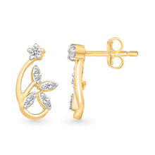 Garima Lobed Gold & Diamond Stud Earrings