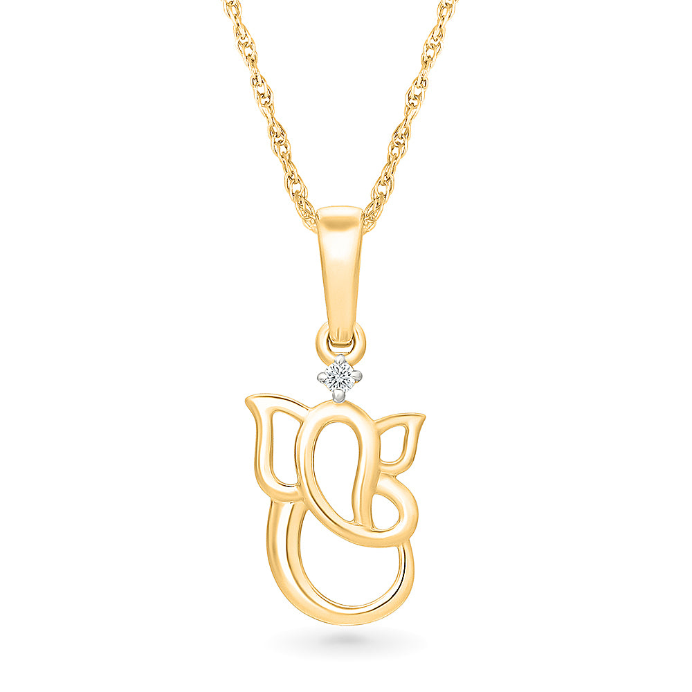 Divine Ganesha Gold & Diamond Pendant