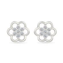 Floret Bloom Gold & Diamond Stud Earrings