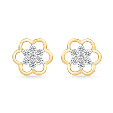Floret Bloom Gold & Diamond Stud Earrings