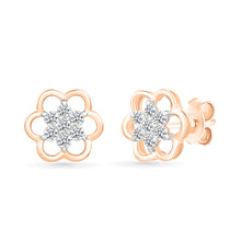 Floret Bloom Gold & Diamond Stud Earrings