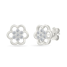 Floret Bloom Gold & Diamond Stud Earrings