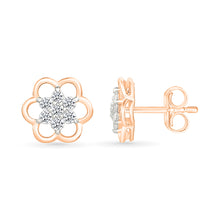 Floret Bloom Gold & Diamond Stud Earrings