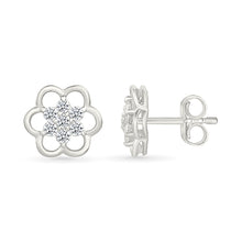 Floret Bloom Gold & Diamond Stud Earrings