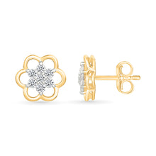 Floret Bloom Gold & Diamond Stud Earrings