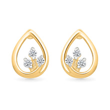 Sculptural Floweret Gold & Diamond Stud Earrings