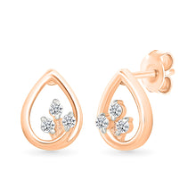 Sculptural Floweret Gold & Diamond Stud Earrings