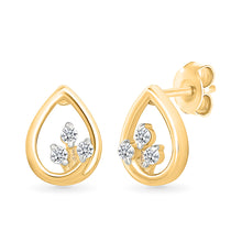 Sculptural Floweret Gold & Diamond Stud Earrings