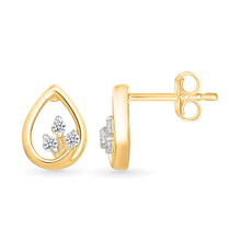 Sculptural Floweret Gold & Diamond Stud Earrings