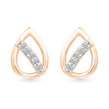 Twinkling prolate Gold & Diamond Stud Earrings