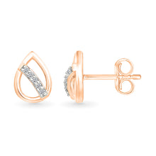 Twinkling prolate Gold & Diamond Stud Earrings