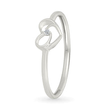 Dainty Heart Spark Gold & Diamond Ring