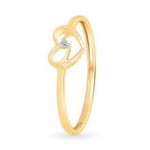 Dainty Heart Spark Gold & Diamond Ring