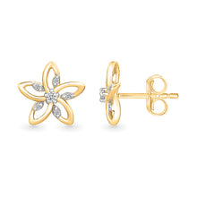 Starry Pastel Gold & Diamond Stud Earrings