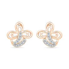 Cloverleaf Charm Gold & Diamond Studs Earrings