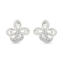 Cloverleaf Charm Gold & Diamond Studs Earrings