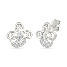 Cloverleaf Charm Gold & Diamond Studs Earrings