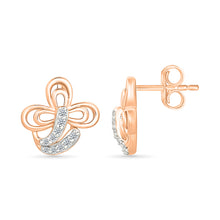 Cloverleaf Charm Gold & Diamond Studs Earrings