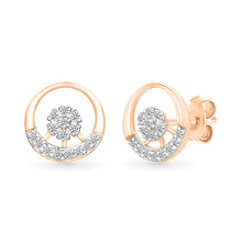 Sunburst Orbit Gold & Diamond Studs Earrings