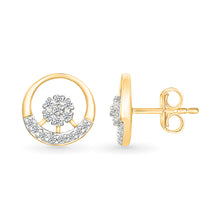 Sunburst Orbit Gold & Diamond Studs Earrings