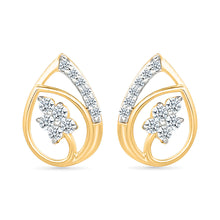 Charming Dewdrop Gold & Diamond stud Earrings