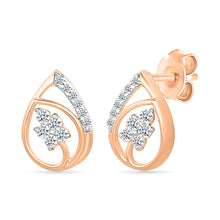 Charming Dewdrop Gold & Diamond stud Earrings