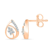 Charming Dewdrop Gold & Diamond stud Earrings