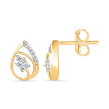 Charming Dewdrop Gold & Diamond stud Earrings