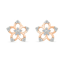 Petals Daisies Gold & Diamond Stud Earrings