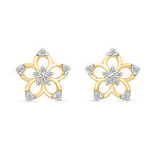 Petals Daisies Gold & Diamond Stud Earrings