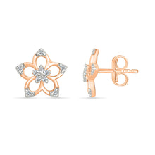 Petals Daisies Gold & Diamond Stud Earrings
