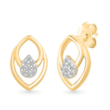 Droplet Gold & Diamond  Stud Earrings