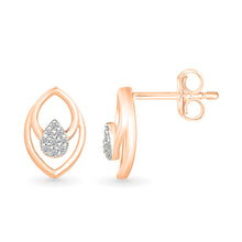 Droplet Gold & Diamond  Stud Earrings