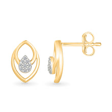 Droplet Gold & Diamond  Stud Earrings