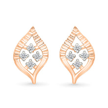 Dazzling Leaf Gold & Diamond stud Earrings