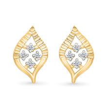 Dazzling Leaf Gold & Diamond stud Earrings